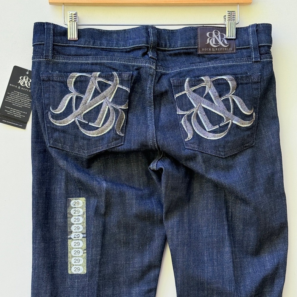 NEW Rock & Republic Womens 29 Kasandra Jeans‎ Bootcut Y2K Indie Low Rise Sleaze